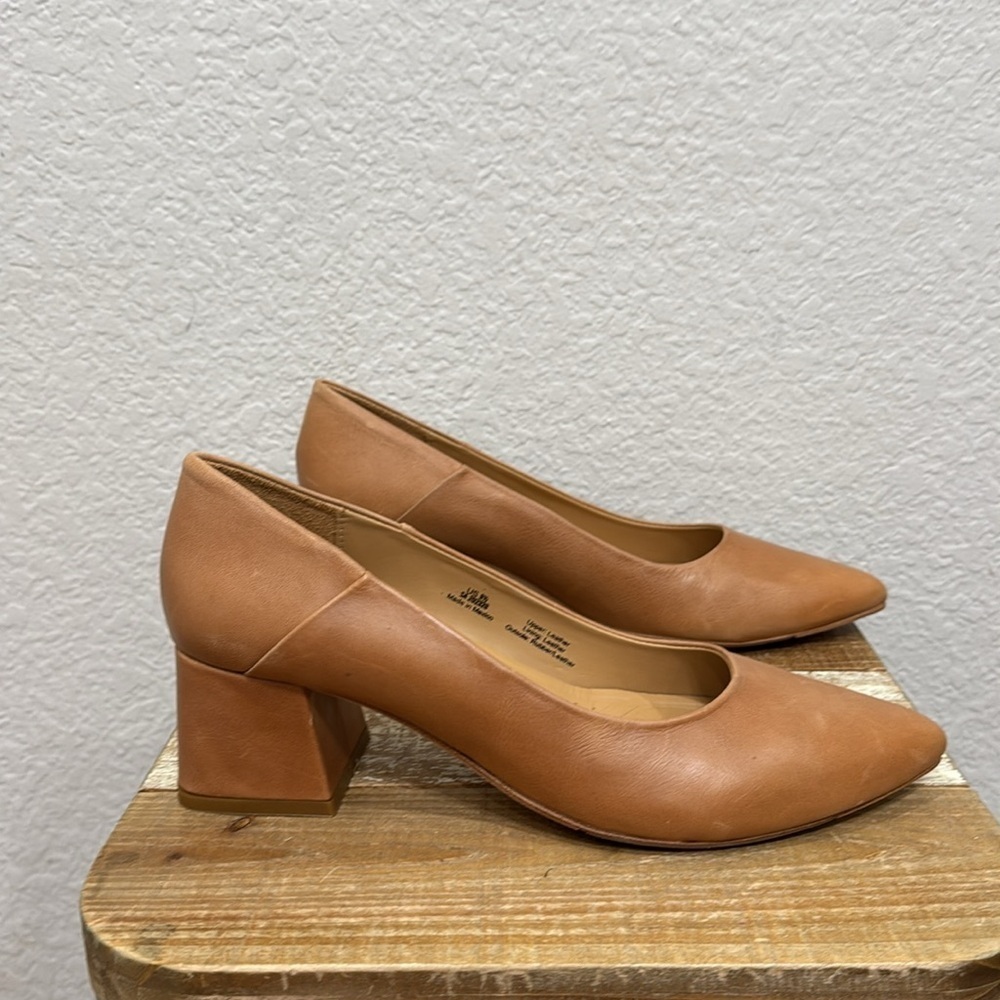 Nisolo Fiorela Go To Leather Mid Heel Caramel Size 9.5 - Picture 3 of 10